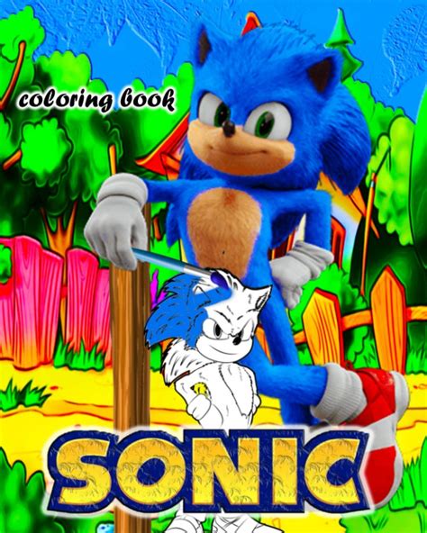 sonic coloring book: +100 jumbo Sonic The Hedgehog coloring book for ...