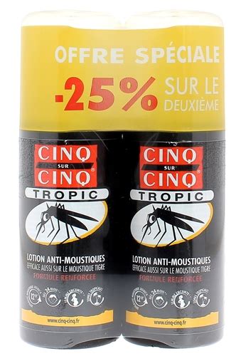 Lotion anti moustiques Tropic Cinq sur Cinq répulsif moustiques