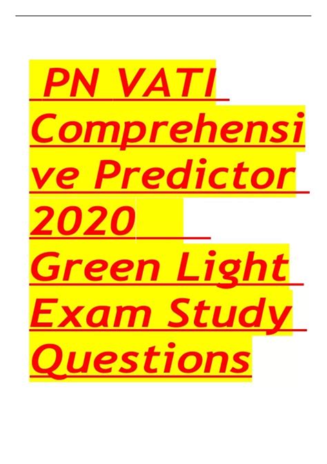 ATI PN VATI Comprehensive Predictor 2020 Green Light Exam Study