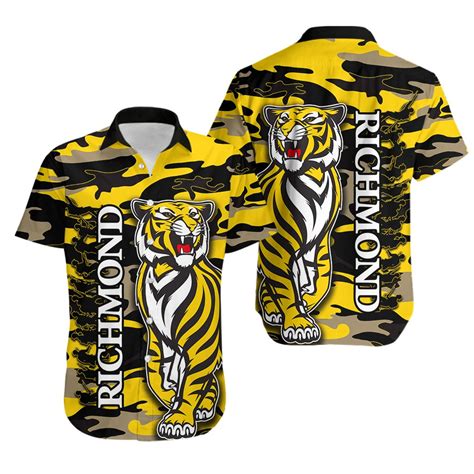 Afl Richmond Tigers Camo Anzac Day Hawaiian Shirt Xtrendingprint