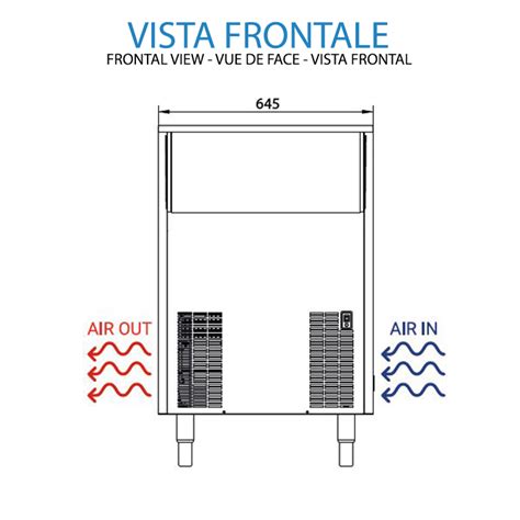 Fabbricatore Di Ghiaccio A Cubetto Pieno Con Produzione Di Kg H