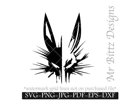 Bad Bunny SVG, Evil Rabbit JPG, Creepy Cottontail, Splatter Bunny