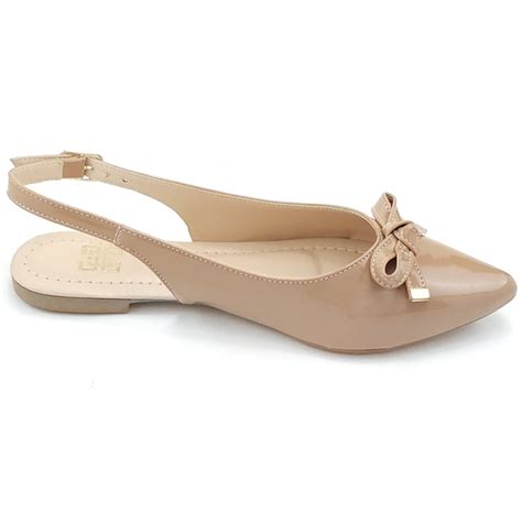Slingback Vz Tan Nude Bico Fino CECI Calçados Atacado de Calçados