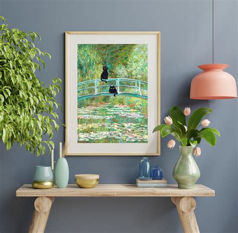 Monets Seerosenteich Br Cke Mit Den Katzen Katzen Poster S E