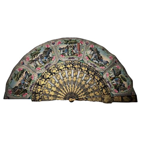 elegant  century filipino hand painted fan  sale  stdibs