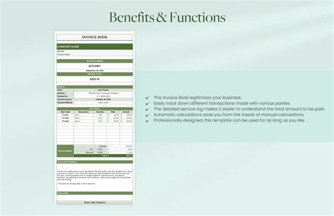 Invoice Book Template in Excel, Google Sheets, PSD - Download ...