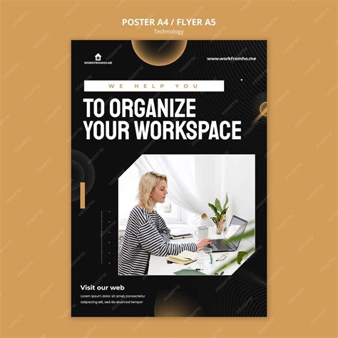 Free Psd Organize Workspace Poster Template