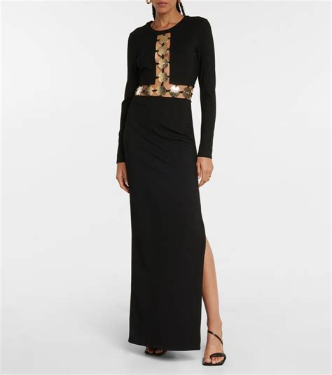 Staud Delphine Embellished Ponte Maxi Dress Staud