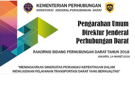 PDF Pengarahan Umum Direktur Jenderal Perhubungan Daratdishub