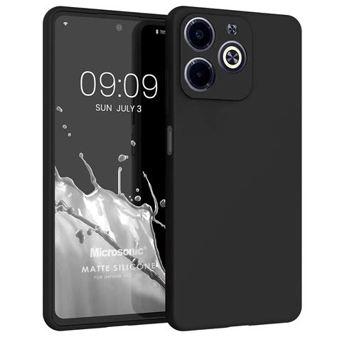 Microsonic Matte Silicone Infinix Hot 40i Kılıf Siyah Kılıf Marketim