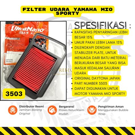 Jual Filter Udara Daytona Saringan Mio Sporty UltraNano Air Filter