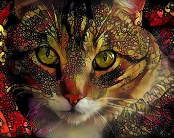 cat art etsy
