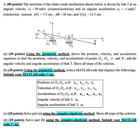 Solved 80 Points The Inversion Of The Slider Crank Mechanism Shown