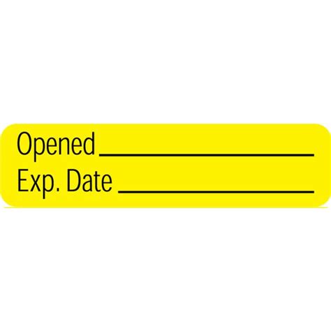 Opened Exp Date Label 1 14 X 516 United Ad Label