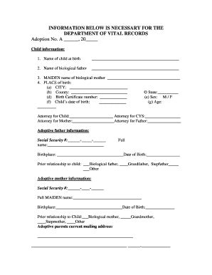 Fillable Online Lackawannacounty Adoption Information Sheet