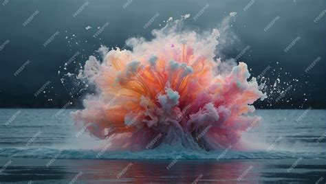 Premium Photo A Fascinating Sight Of Pastelcolored Powder Exploding