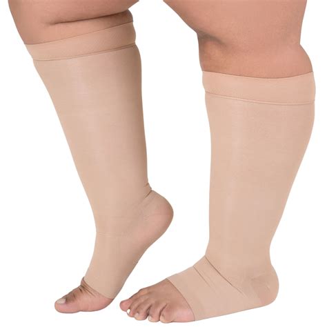 XL Sheer Compression Stockings For Women MmHg With Open Toe Nude X Large Walmart