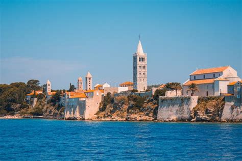 Picturesque Coastal View Of Rab Town On Rab Island In Croatia Stock