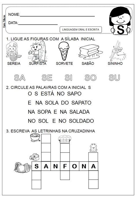 Atividades Letra S Danieducar Atividade Letra S Atividades De My XXX Hot Girl