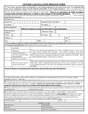 Fillable Online LICENSE CANCELLATION REQUEST FORM 1 Your License