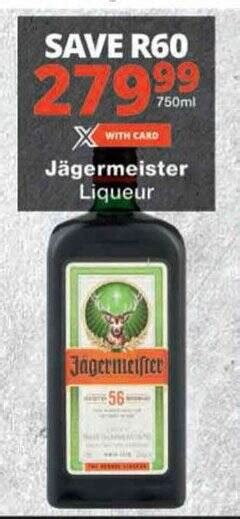 J Germeister Liqueur Offer At Checkers