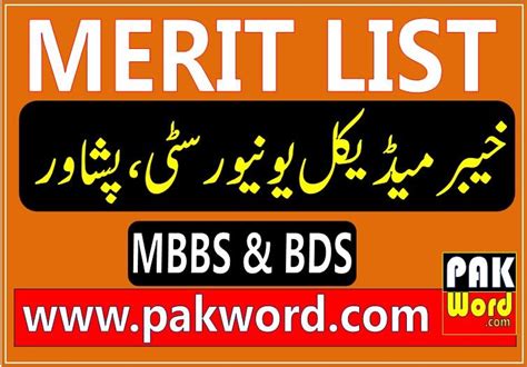 Kmu Mbbs Bds Merit List Open Merit Self Finance