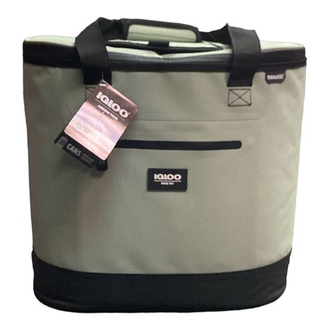 Igloo 30 Can Maxcold Insulated Softside Arrow Tote Cooler Bag With Travel Strap Stone