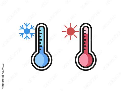 Thermometer Icon With Cold And Hot Temperature Vector Illustration