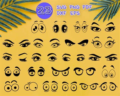 CARTOON EYES SVG Comics Eyes Silhouette Fun Eyes Svg Eye - Etsy UK