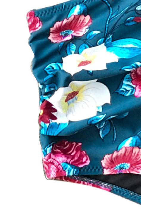 Cupshe Women S High Waist Bikini Swimsuit Twist Floral Print Two Piece