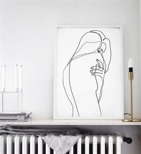 Abstract Woman Body Printable Single Line Art Woman Art Naked Print Feminine Poster Female