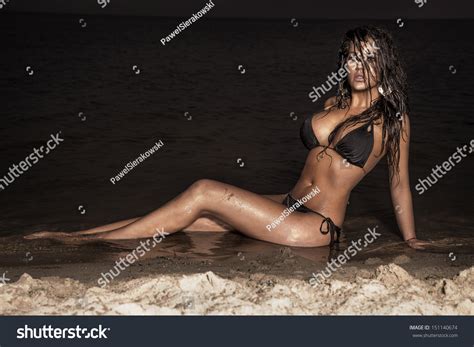 Beautiful Sexy Brunette Woman Posing Swimwear Stock Photo Shutterstock