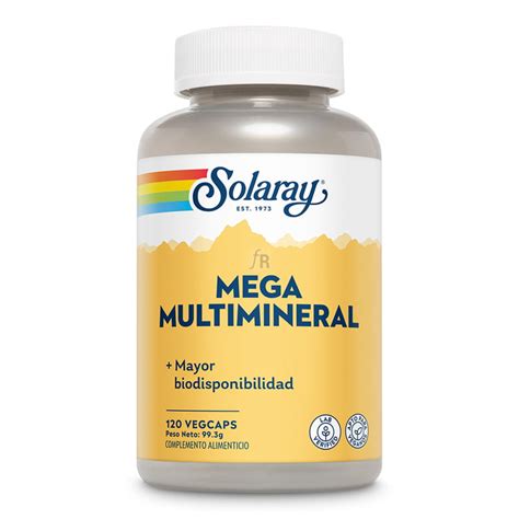Comprar Solaray Mega Multi Mineral 120 Cápsulas.