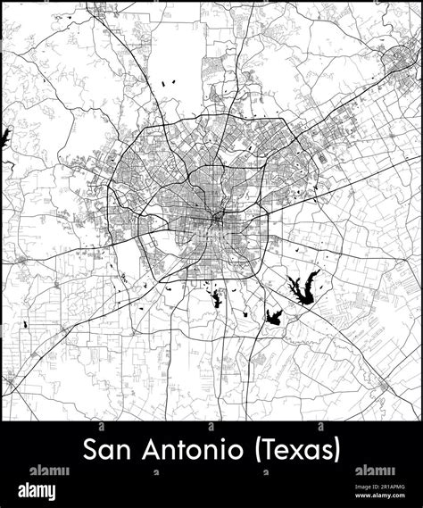 City Map North America United States San Antonio Texas Vector