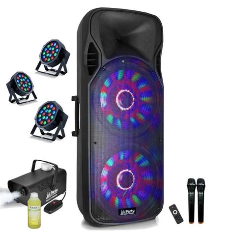 Pack Karaoké PARTY Enceinte Autonome Bluetooth Sono 1000W USB FM SD AUX