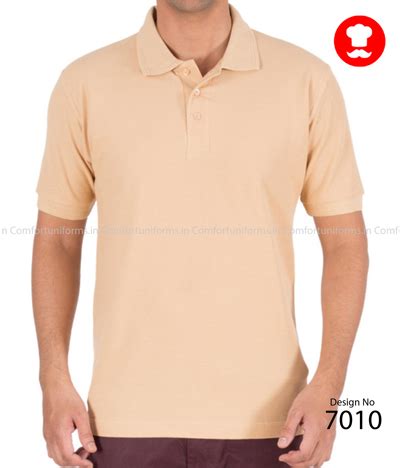 Beige Polo Collar T Shirt For Housekeeping & Facility Services