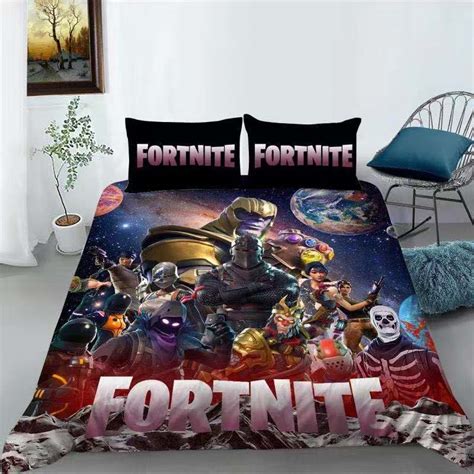 Fortnite Quilt Cover Set Black Kids Korna
