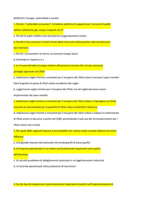Domande e risposte energia e sostenibilità nel XXI secolo | Prove d