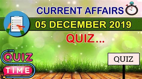 Daily Current Affairs Quiz 5 December 2019 Quiz Questions In