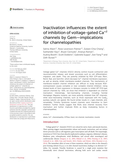 Pdf Inactivation Influences The Extent Of Inhibition Of Voltage Gated