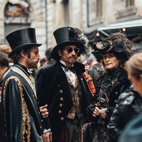 Premium Photo A Man In A Fancy Top Hat And A Woman In A Black Top Hat