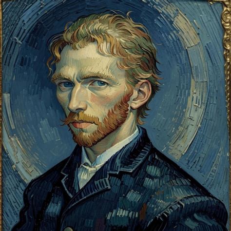 Premium Ai Image A Young Man Portrait Vincent Van Gogh Style Painting