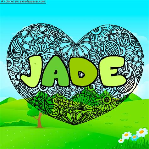 Dessin Colori Coloriage Pr Nom Jade D Cor Mandala Coeur Par Un