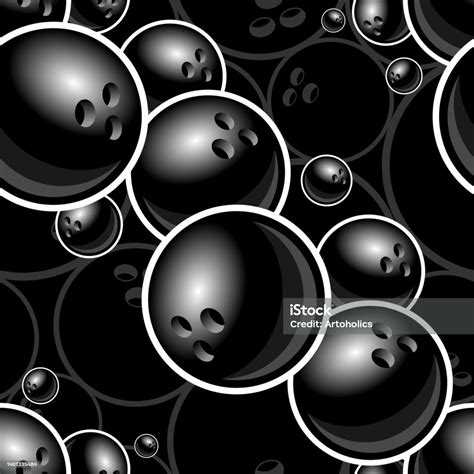 Bowling Balls Graphic Printable Seamless Pattern Vector Art Stock ...