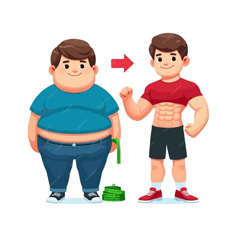 Premium Vector Cartoon Fat And Thin Boy Vector Illustration