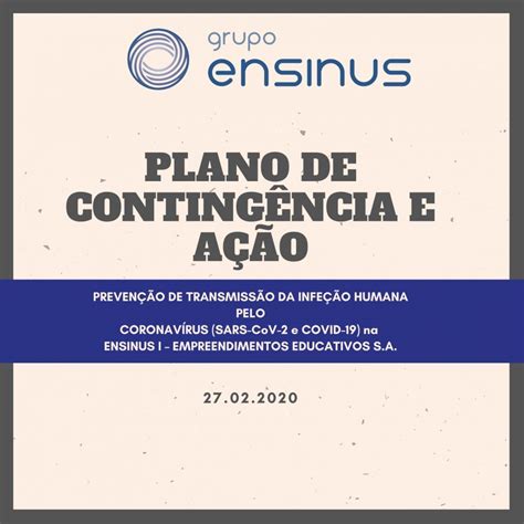 Plano De Conting Ncia E A O Para Preven O De Transmiss O Da Infe O