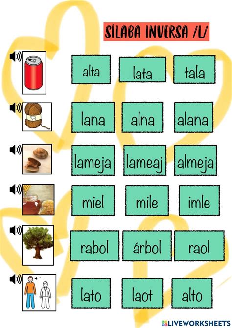 Sílaba inversa l worksheet Caro