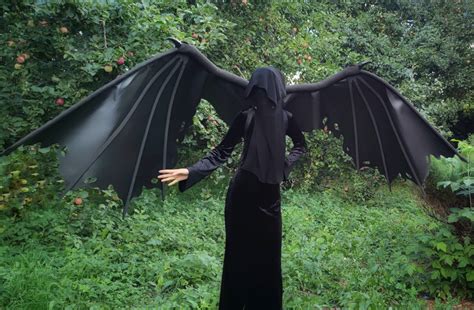 Large Black Dragon Bat Wings With Horns For Cosplay Costume Inspire Uplift
