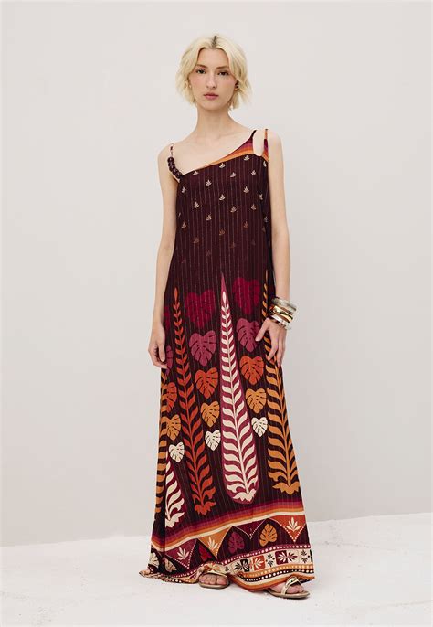 Vestido Longo Ponteiras Estampado Hera Cacay Carioca Brasileira E Latina