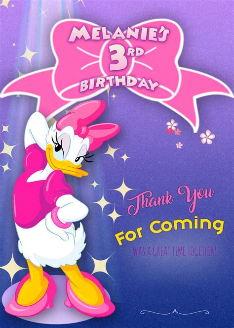 Daisy Duck Invitation Girl Birthday Invitationminnie & - Etsy